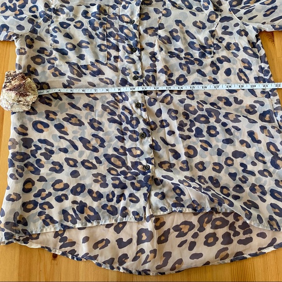 Mudd Sheer Cheetah Print Blouse - Picture 15 of 16